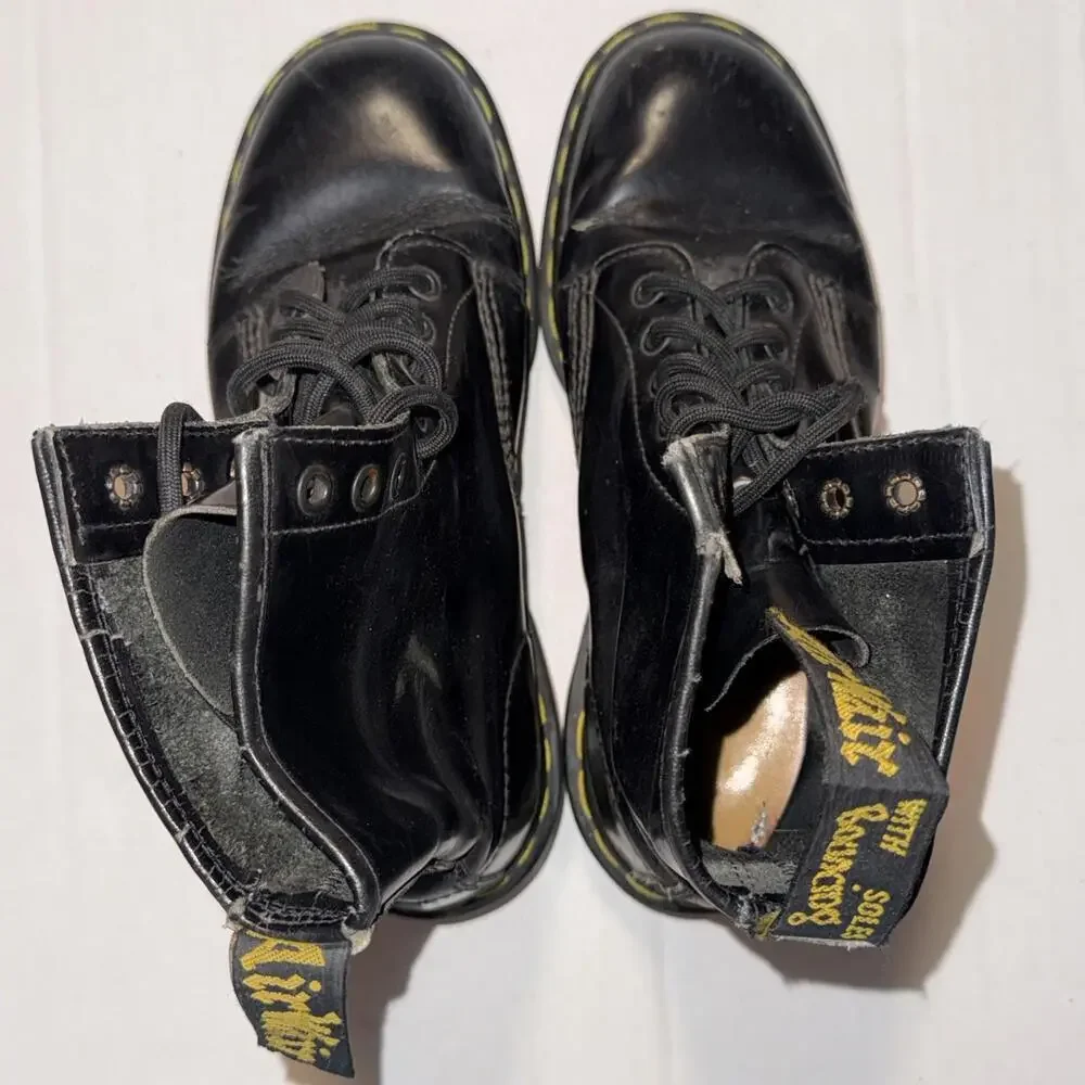 Dr Doc‎ Martens Lace Up Combat Work Slip Resistant Boots Black Leather Men’s 6